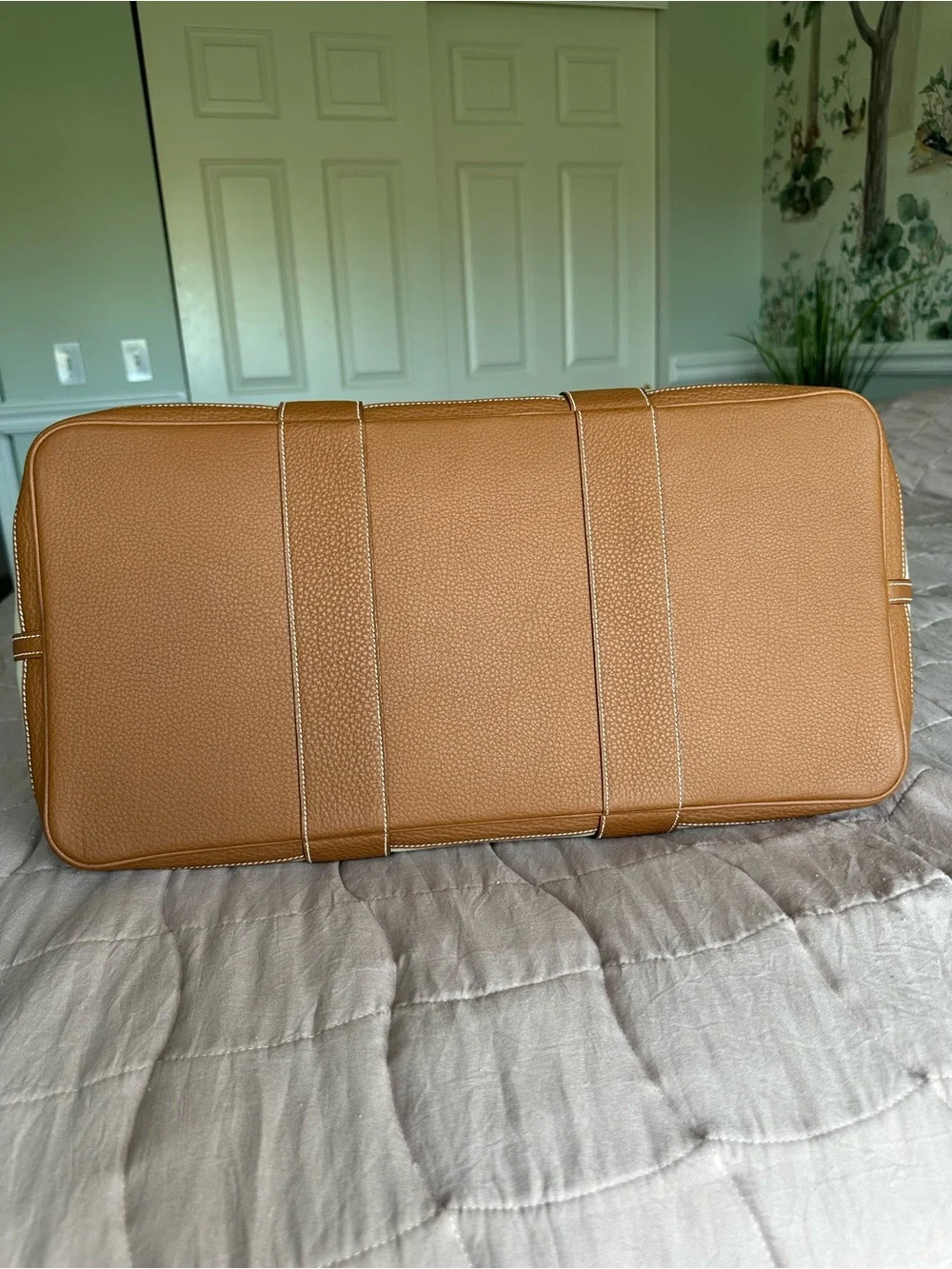 Hermes Garden Party Voyage 49 Toile Negonda Gold XL Weekender Travel Tote Rare - Picture 9 of 17